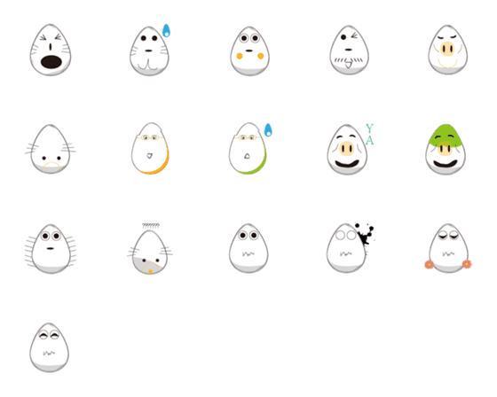 [LINE絵文字]egg expressionの画像一覧