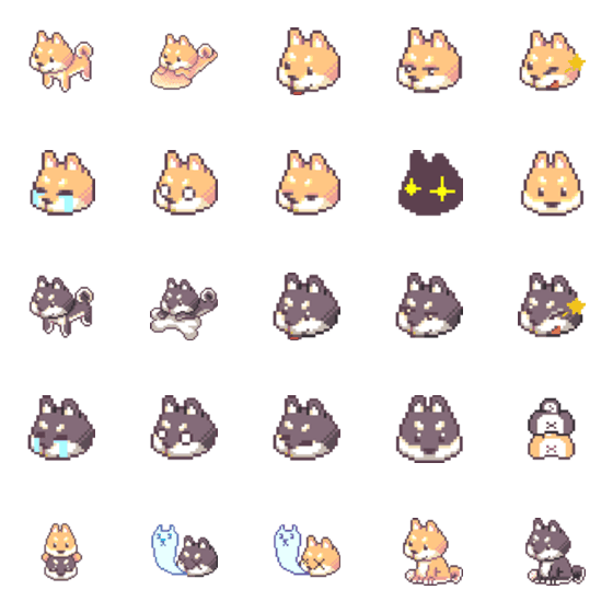 [LINE絵文字]Dog Pixel Artの画像一覧