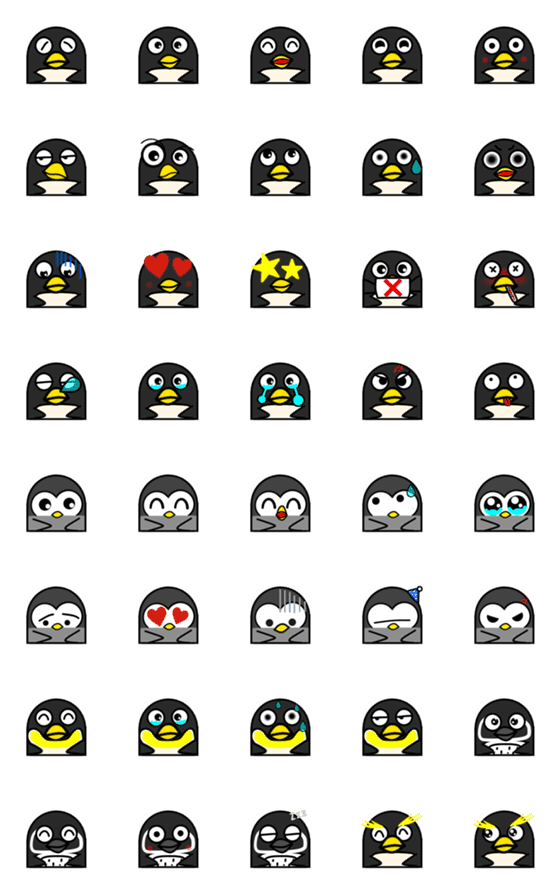 [LINE絵文字]ペンギン風絵文字の画像一覧