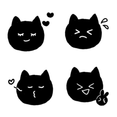 [LINE絵文字] 黒猫シンプル絵文字の画像