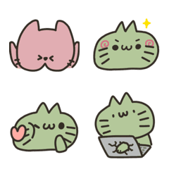 [LINE絵文字] double green's cat emojiの画像