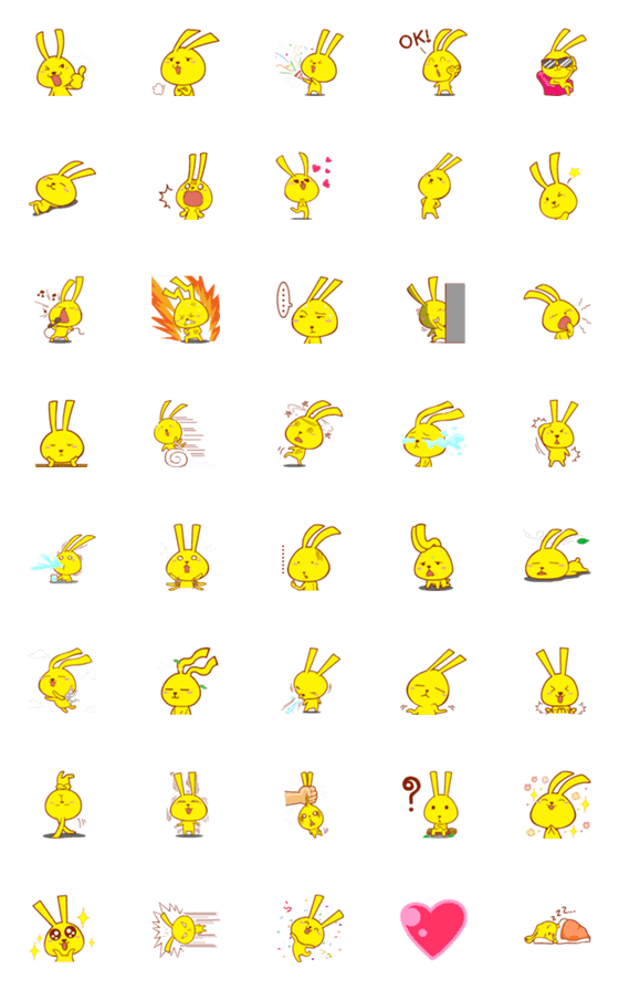 [LINE絵文字]Hunny Bunny Emoji so cuteの画像一覧
