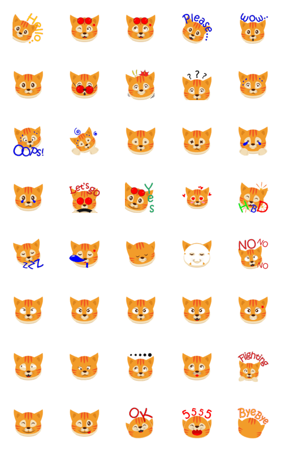 [LINE絵文字]Wild cat Funny Emojiの画像一覧