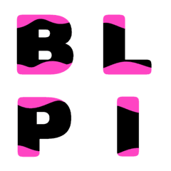 [LINE絵文字] English alphabet with pink curve insideの画像