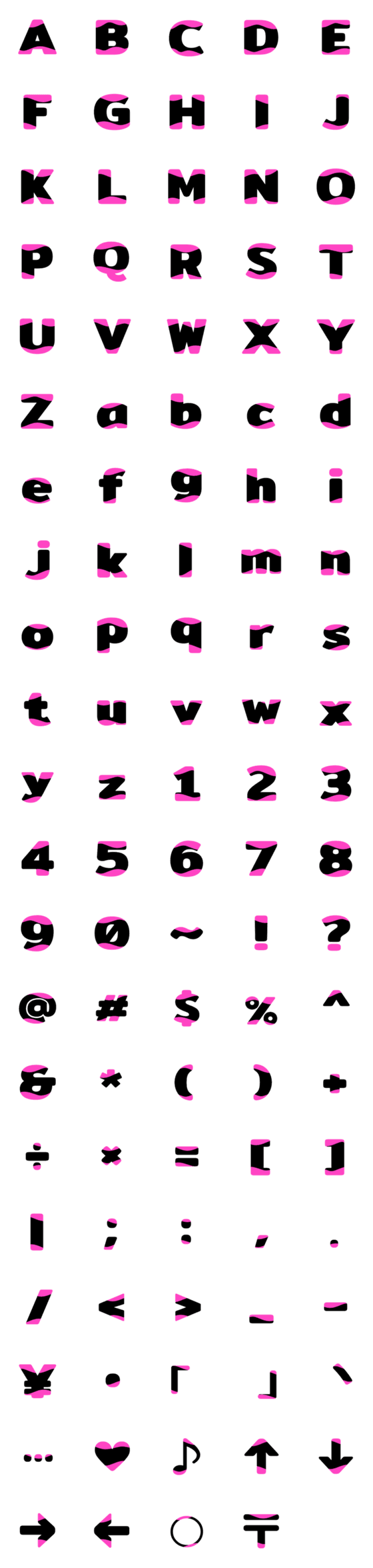 [LINE絵文字]English alphabet with pink curve insideの画像一覧
