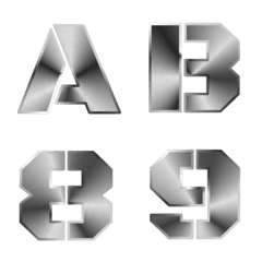 [LINE絵文字] English alphabet metallic designの画像