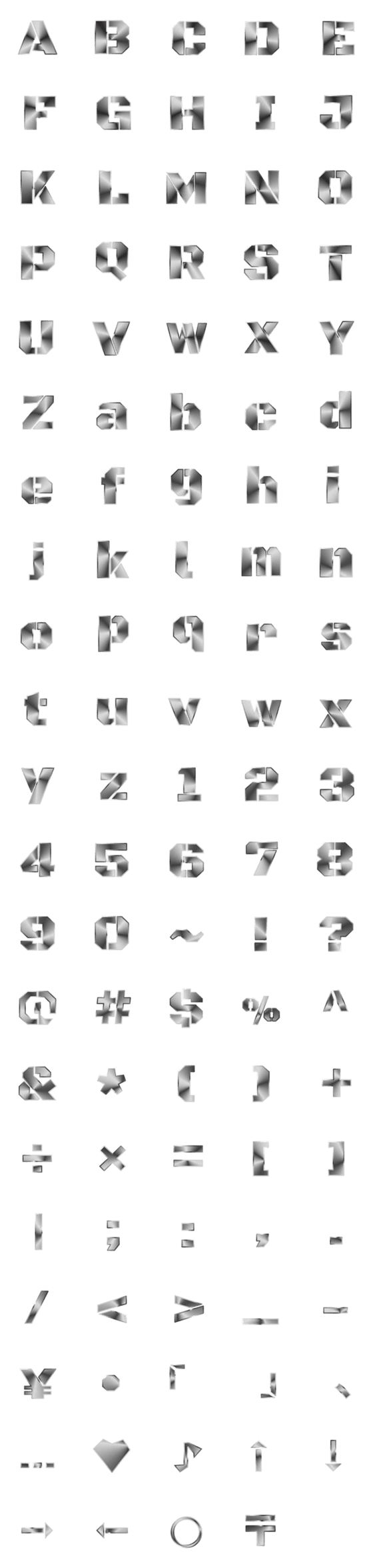 [LINE絵文字]English alphabet metallic designの画像一覧