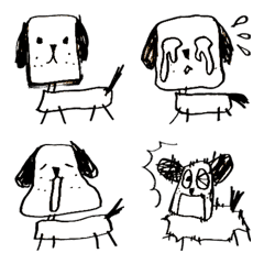 [LINE絵文字] こどもが描いた犬【絵文字】の画像