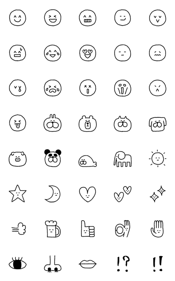 [LINE絵文字]落書き的な絵文字の画像一覧