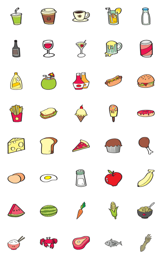 [LINE絵文字]Let's Eat and Drink Emojiの画像一覧