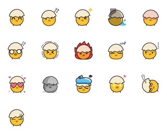 [LINE絵文字]Chick Sticker ver.01の画像一覧