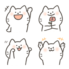 [LINE絵文字] 使える★しろねこ絵文字の画像