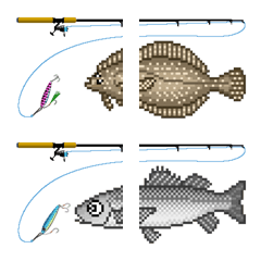 [LINE絵文字] ドット絵文字 (海水魚 2)の画像