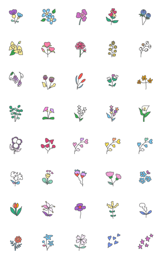 [LINE絵文字]ボタニカル 絵文字 Flowerの画像一覧