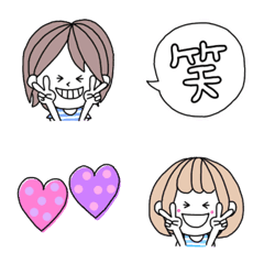 [LINE絵文字] 使える！！手書き絵文字♥カップルの画像