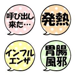 [LINE絵文字] なんか可愛い吹き出し絵文字(病気1)の画像