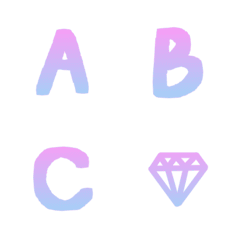 [LINE絵文字] Handwriting gradation alphabet ABC emojiの画像