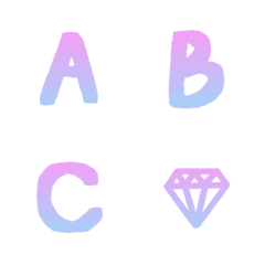 Handwriting gradation alphabet ABC emojiの絵文字メイン画像