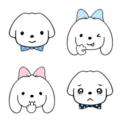 [LINE絵文字] 白い犬の絵文字3の画像