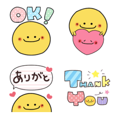 [LINE絵文字] 元気がでる絵文字☆文字付きニコちゃんの画像