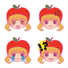 [LINE絵文字] LOVELY APPLE GIRLの画像