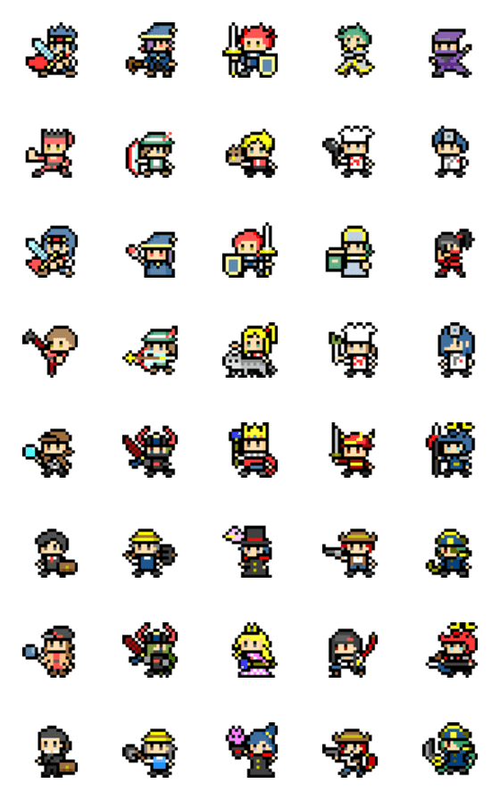 [LINE絵文字]ドット絵 ピクセルファイターズの画像一覧