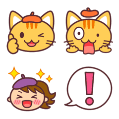[LINE絵文字] シンプルかわいい猫たちの絵文字の画像