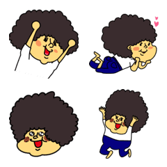 [LINE絵文字] ゴーゴーあふろ君 Emojiの画像