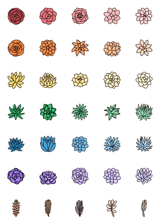 [LINE絵文字]Color It : Floralの画像一覧