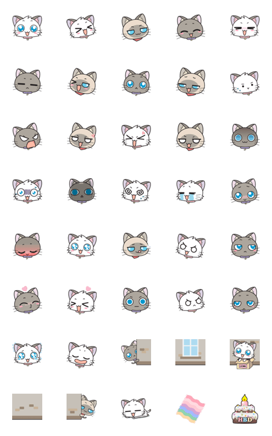 [LINE絵文字]Hoshi ＆ Luna Diary : Emojiの画像一覧