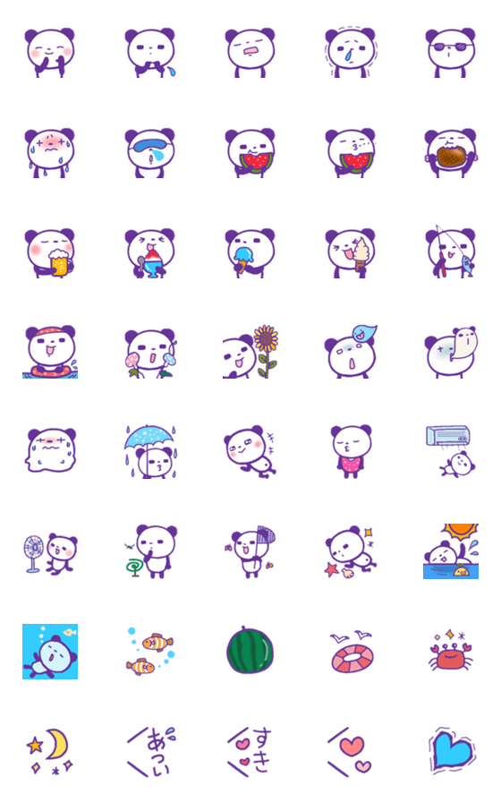 [LINE絵文字]パンタの絵文字⑫紫色の画像一覧