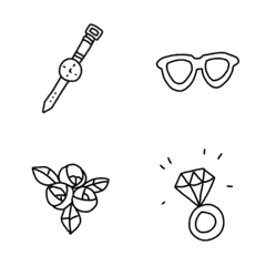 モノクロ シンプル 日常絵文字の絵文字メイン画像