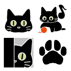 [LINE絵文字] 幸せ運ぶ黒猫さん絵文字の画像