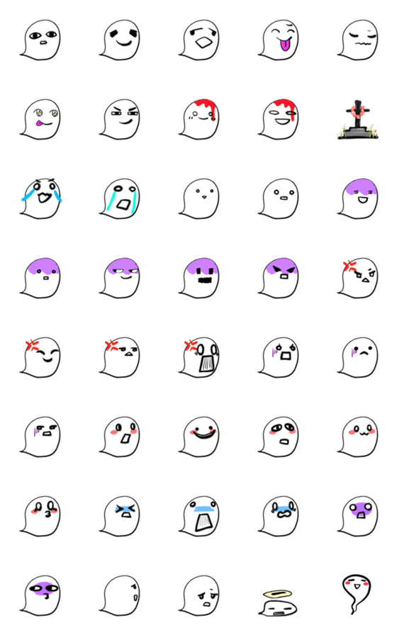 [LINE絵文字]かおばけの画像一覧