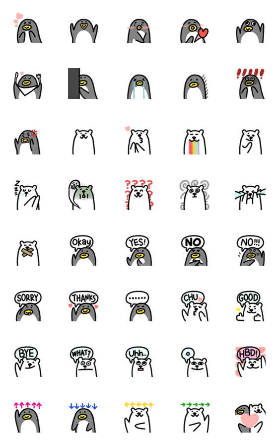 [LINE絵文字]Penguin ＆ Polar Bearの画像一覧