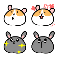 [LINE絵文字] Guinea Pig ＆ Rabbitの画像