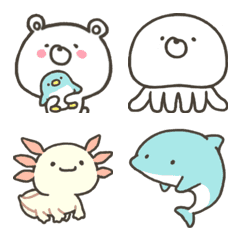 [LINE絵文字] かわいいよ！くまの水族館です絵文字の画像