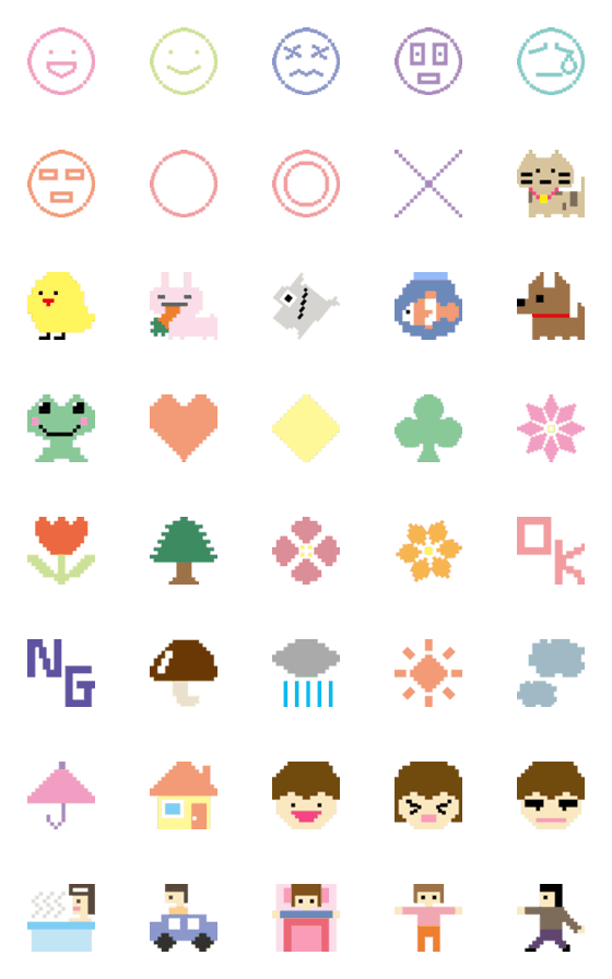 [LINE絵文字]懐かしい基本のどっとの画像一覧