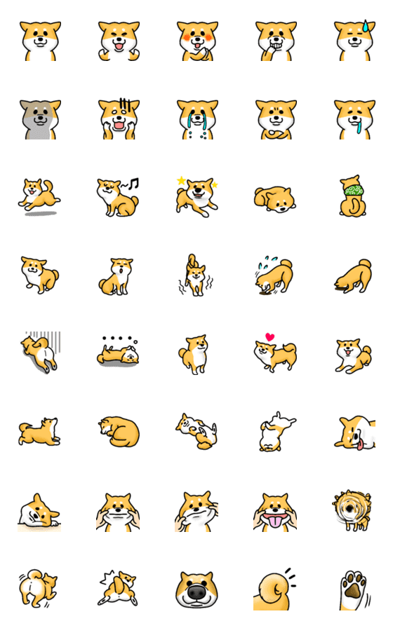 [LINE絵文字]柴犬の絵文字の画像一覧