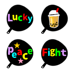 Line絵文字 白黒シンプル絵文字 40種類 1円