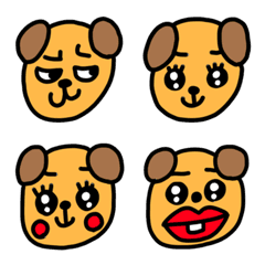 [LINE絵文字] riekimの犬の顔文字 セットパックの画像