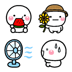 [LINE絵文字] しろまるの夏に使える絵文字の画像