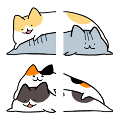 [LINE絵文字] くっつき猫。絵文字6の画像