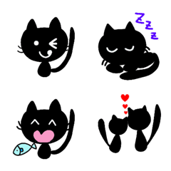 [LINE絵文字] かわいい黒猫♡絵文字の画像