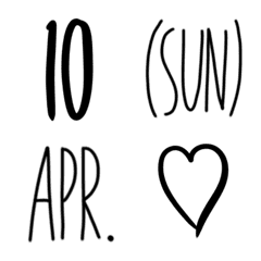 [LINE絵文字] 手書きの英語の月と曜日と数字などの画像