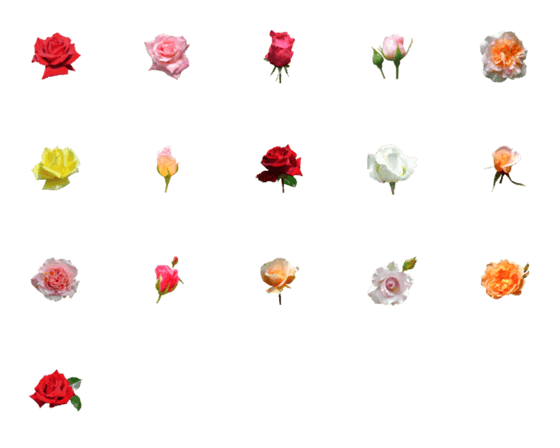[LINE絵文字]薔薇のお花絵文字の画像一覧