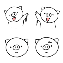 [LINE絵文字] しろぶたぶーちゃん絵文字の画像