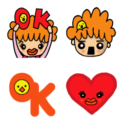 可愛いエプロンママとピピ「絵文字」の絵文字メイン画像