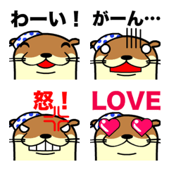 [LINE絵文字] お祭りかわうそ、ライアの絵文字の画像