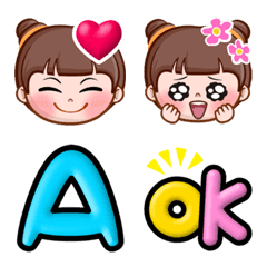 [LINE絵文字] Doudou girl Letter Emojiの画像